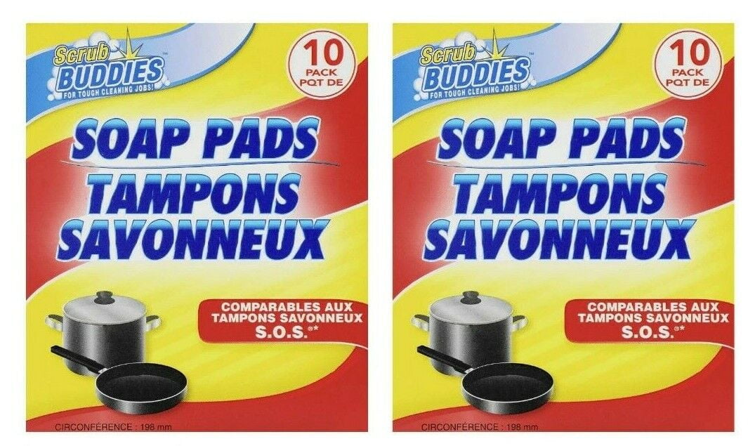 Scrub Buddies Steel Wool Soap Pads 10ct. (2 Packs)