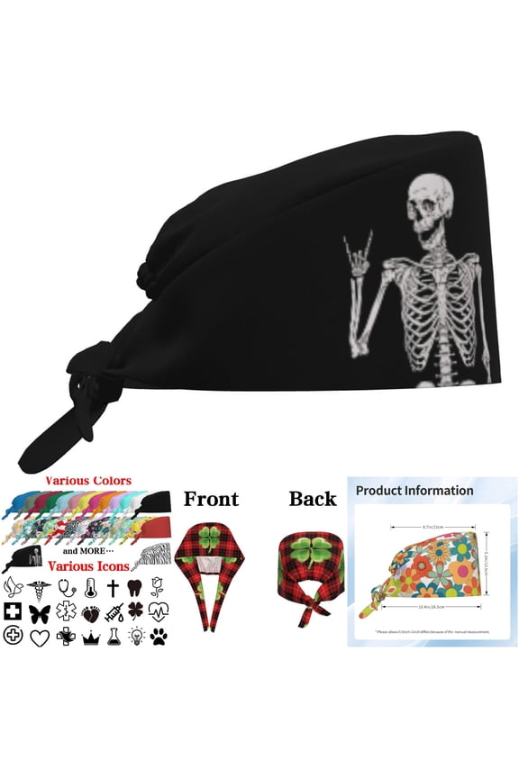 Scrub Cap Custom Work Hat for Women/Men, Personalized Surgical Cap Printed Head Cap with Logo/Photo Breathable