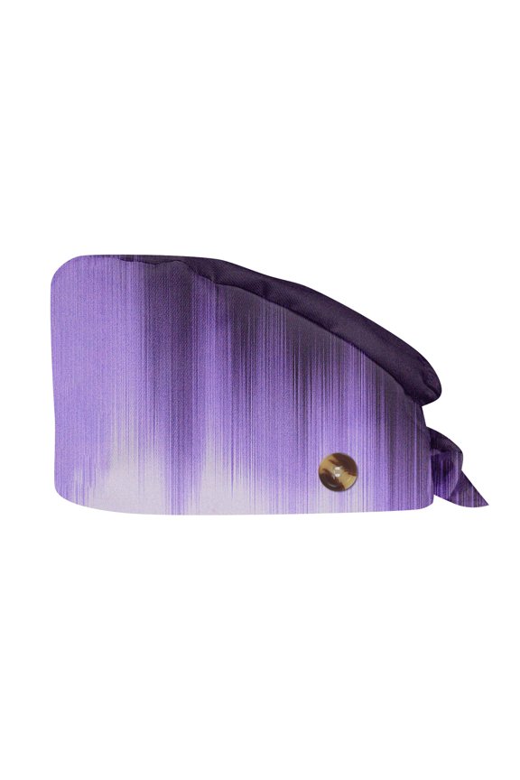 Scrub Cap in Gradient Print Pattern for Nursing and Hair Coverage Designed to Provide Full Protection and Comfort for Hospital Staff Daily Wear Purple
