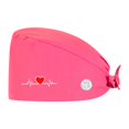 thumbnail image 1 of Scrub Cap with Heart Pattern Print and Buttons for Doctors and Nurses Working Long Shifts to Maintain Comfort and Professional Style in Clinics Hot Pink, 1 of 7