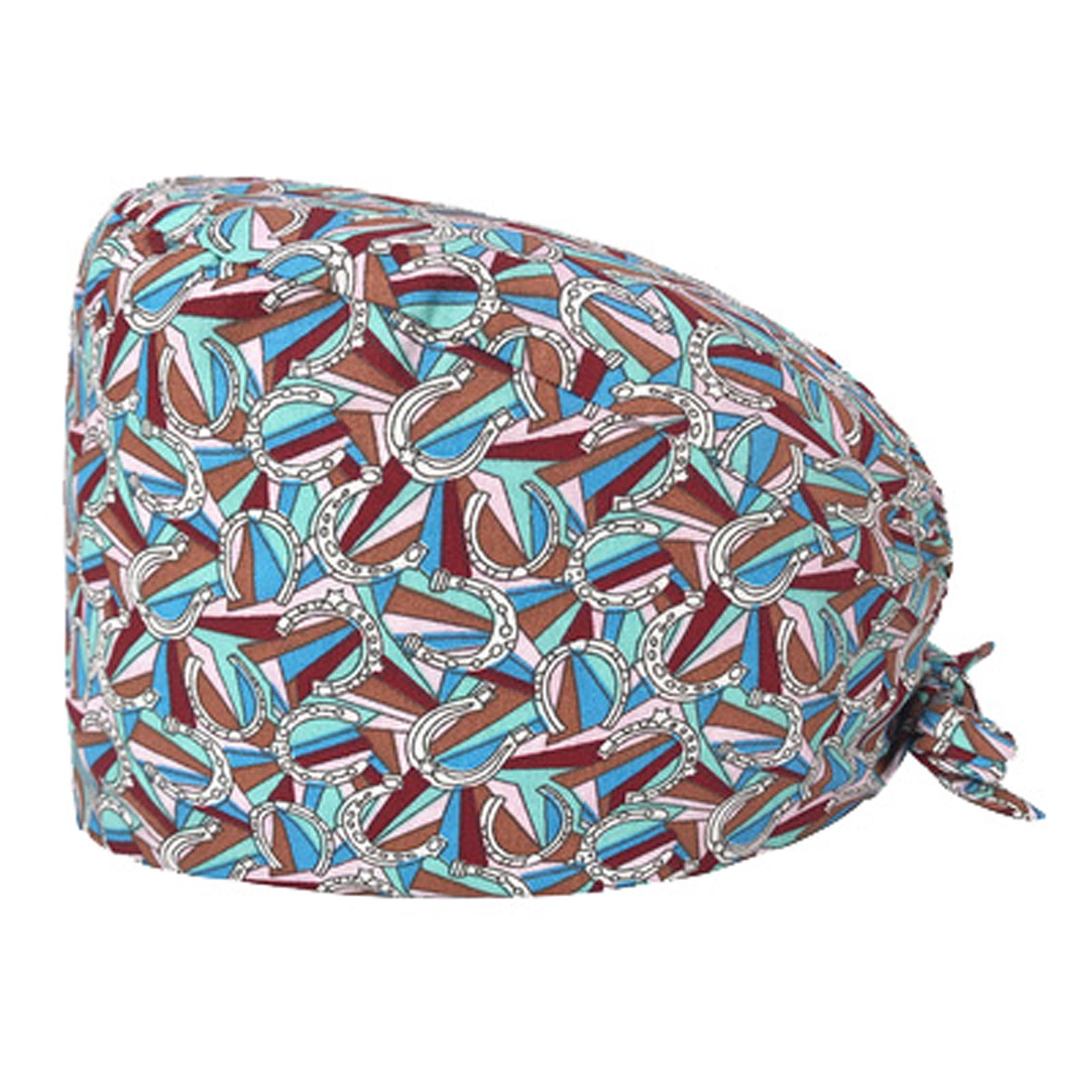Bonnet Turban Réglable Avec Boutons Pour Masque - Coton, Uni, Pour Cheveux Longs, Infirmière, Cuisine, Jardinage - 3