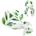 2 Packs Scrub Cap,watercolor green leaves floral,Women'S Hats & Caps