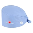 thumbnail image 1 of Scrub Cap with Heart Pattern Print and Buttons for Doctors and Nurses Working Long Shifts to Maintain Comfort and Professional Style in Clinics Blue, 1 of 6