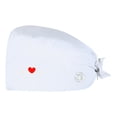 thumbnail image 1 of Scrub Cap with Heart Pattern Print and Buttons for Doctors and Nurses Working Long Shifts to Maintain Comfort and Professional Style in Clinics White, 1 of 7
