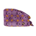 thumbnail image 1 of Scrub Caps for Women, Adjustable Halloween Nurse Hat with Ponytail, Fall Hair Cover for Work, Shower, Salon, Spa, Dental, Soft Breathable Working Cap Purple, 1 of 3