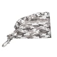 thumbnail image 1 of Scrub Caps Women Men, Classic Grey Camouflage Adjustable Working Caps, Turban Hat Cleaning Working Cap with Sweatband, Elastic Bandage Tie Back Nurse Cap, 1 of 5