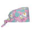 thumbnail image 1 of Scrub Caps Women Men, Cute Blue Yellow Pear Adjustable Working Caps, Turban Hat Cleaning Working Cap with Sweatband, Elastic Bandage Tie Back Nurse Cap, 1 of 5