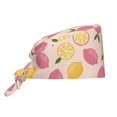 thumbnail image 1 of Scrub Caps Women Men, Cute Lemon Pink Yellow Adjustable Working Caps, Turban Hat Cleaning Working Cap with Sweatband, Elastic Bandage Tie Back Nurse Cap, 1 of 5