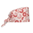 thumbnail image 1 of Scrub Caps Women Men, Donut Print Pink Adjustable Working Caps, Turban Hat Cleaning Working Cap with Sweatband, Elastic Bandage Tie Back Nurse Cap, 1 of 5