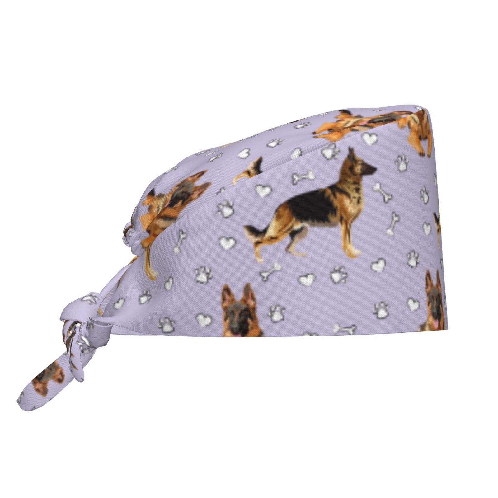 Scrub Cap Met Scrunchies En Paardenstaart Opening – Ademende Werkhoed Met Zweetband, Voor Zorg, Keuken En Industrie