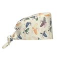thumbnail image 1 of Scrub Caps Women Men, Leopardprint Banana Adjustable Working Caps, Turban Hat Cleaning Working Cap with Sweatband, Elastic Bandage Tie Back Nurse Cap, 1 of 5