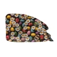 thumbnail image 1 of Scrub Caps Women Nursing Hats With Buttons Adjustable Bouffant Nurse Hats Ponytail Holder Bouffant Turban Bunny Eggs Print Work Cap, Casual Women'S Ponytail Cap Army Green one size, 1 of 5