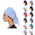 thumbnail image 1 of Scrub Caps Women Ponytail Pouch Hats for Long Hair Nursing Nurse Hats Working Caps, 1 of 4