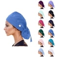 thumbnail image 1 of Scrub Caps Women Ponytail Pouch Hats for Long Hair Nursing Nurse Hats Working Caps, 1 of 3