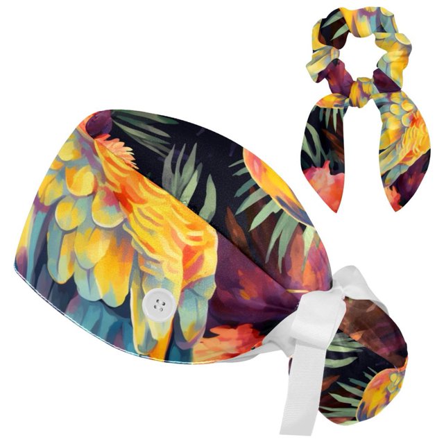 Scrub Caps Women with Buttons,Surgical Caps with Button Adjustable