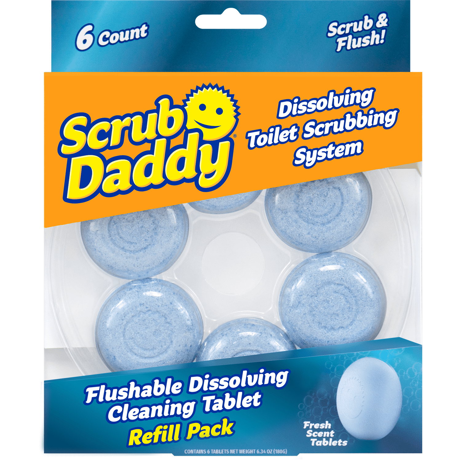 Scrub Daddy Dissolving Toilet Brush Set Scrubbing System Refills, Disposable Scrubbing Tablets