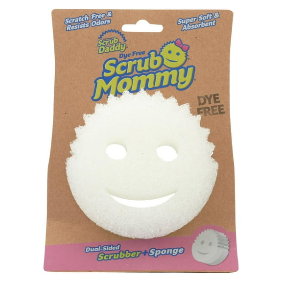 Scrub Daddy Dual-Sided Sponge and Scrubber- Scrub Mommy Dye Free, 1 Count