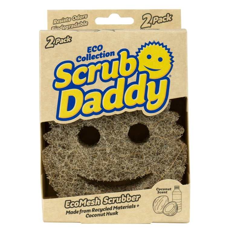 https://i5.walmartimages.com/seo/Scrub-Daddy-Eco-Daddy-Scrubber-Sponge-for-Kitchen-Made-from-Natural-Coconut-Fiber-and-Post-Consumer-Plastic-100-Biodegradable-2-Count_2976b808-434e-4a31-8ad1-4212b8f583b9.104e1c4166554ed7c45e69f0eb6e1925.jpeg?odnHeight=768&odnWidth=768&odnBg=FFFFFF