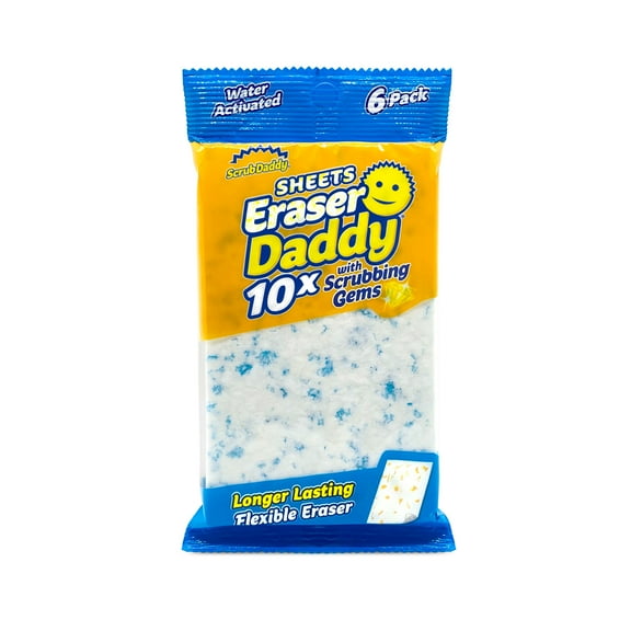 Scrub Daddy Eraser Daddy 10x with Scrubbing Gems Multipurpose Sheets, 6 Count