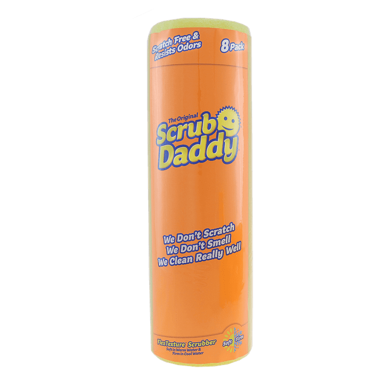 Scrub Daddy Scratch-Free Scrubbing Sponge, 4 1/8 Diameter, Yellow, Polymer  Foam, 8/Pack (SD8RMC)