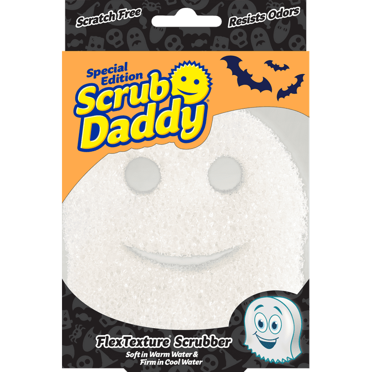 Scrub Daddy Halloween Sponge - Non-Scratch Scrubbers for Dishes and Home -  White Ghost, 1ct Sponge 