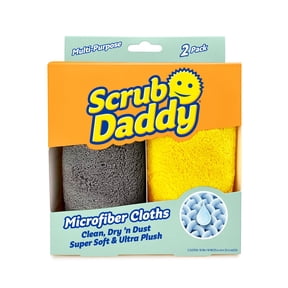 Scrub Daddy Microfiber Towels Multipurpose Microfiber Household Cleaning Cloth, 2 Count, Multicolor