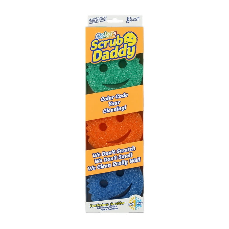 Sponge Daddy Dye-Free Sponges 3 Pack (Pack of 4, Includes 12 Sponges Total)  All White Sponge, Dual-Sided Sponge and Scrubber, White Kitchen Sponges
