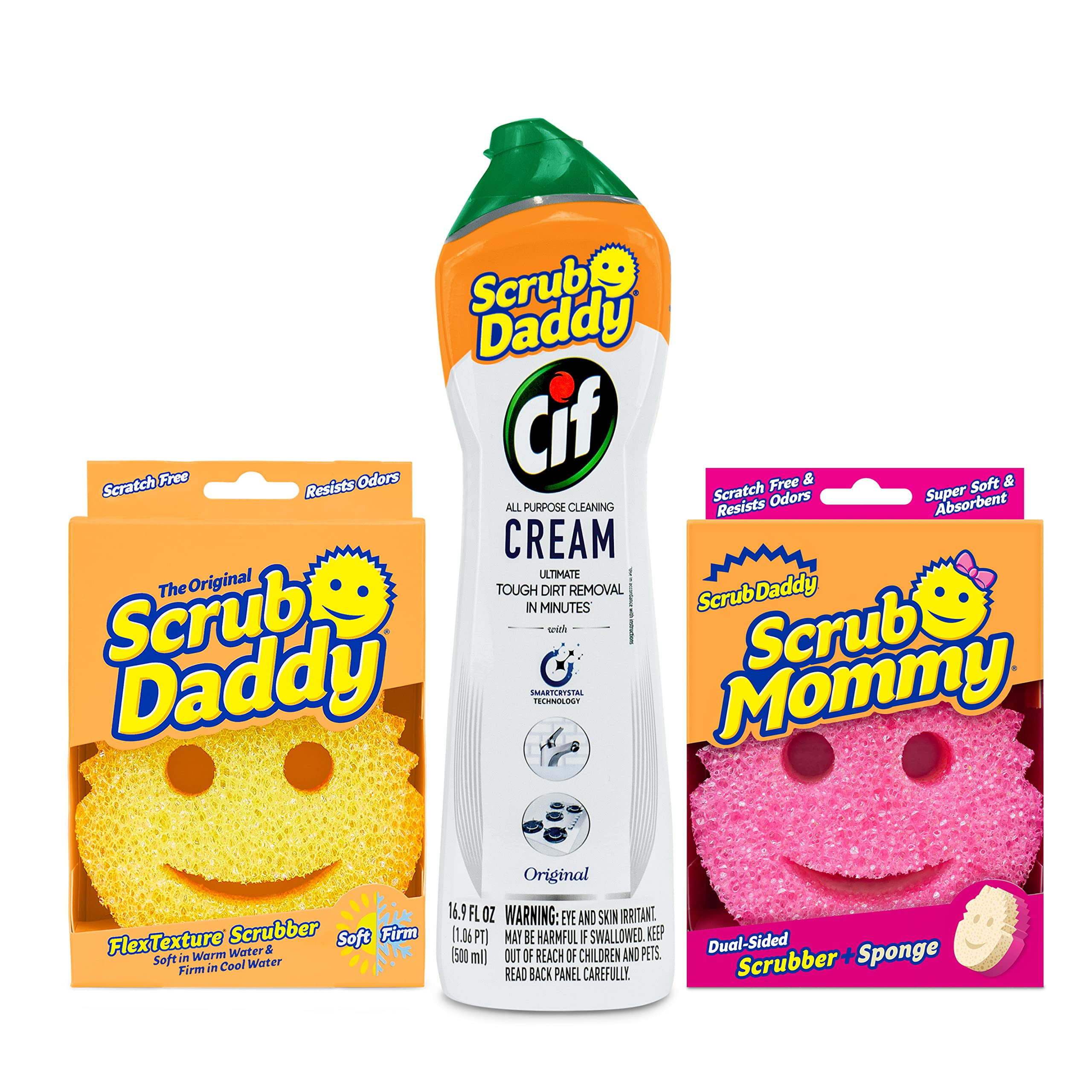 Scrub Daddy Og + Scrub Mommy + Cif All Purpose Cleaning Cream, Original ...