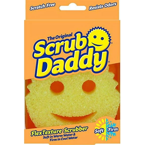 Scrub Daddy Original Scratch Free FlexTexture Scrubbing Sponge, Yellow