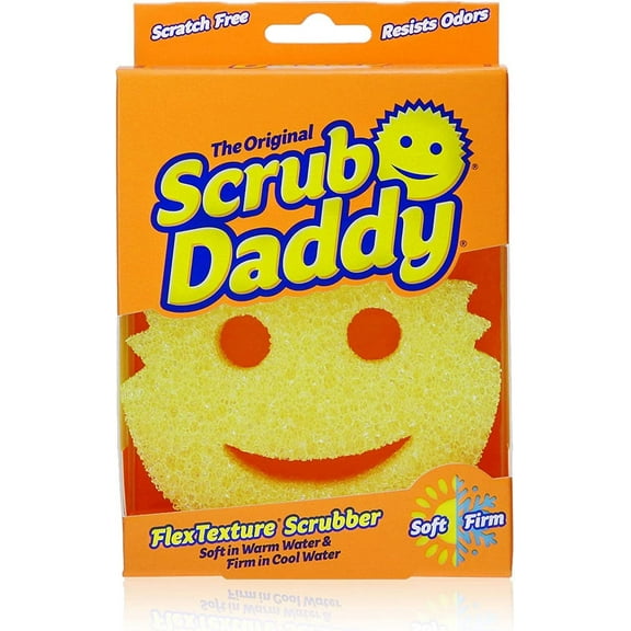 Scrub Daddy Original Scratch Free FlexTexture Scrubbing Sponge, Yellow