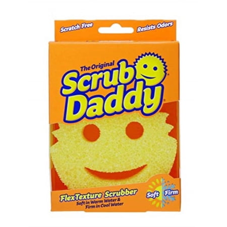 Scrub Daddy, The Original Scrub Daddy - FlexTexture Sponge, Soft in Warm Water, Firm in Cold, Deep Cleaning, Dishwasher Safe, Multi-use, Scratch Free, Odor Resistant, Functional, Ergonomic, 1pk