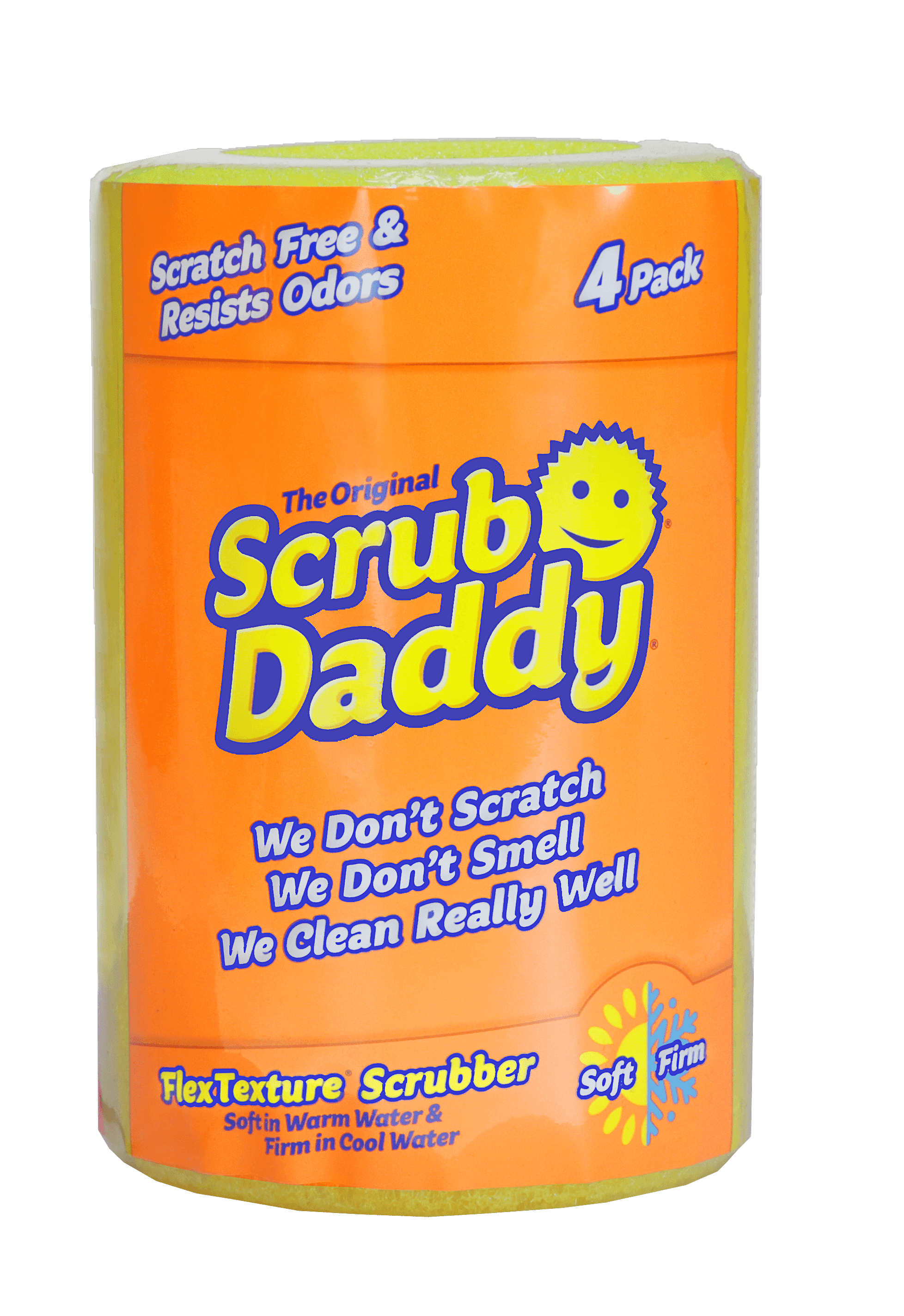 Scrub Daddy Original Non-Scratch Cleaning Sponge, 4 Count