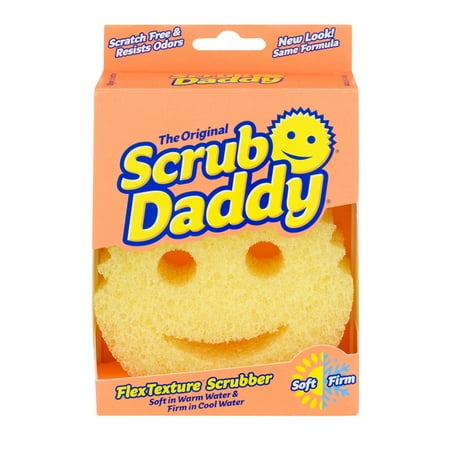 Scrub Daddy Original Sponge - Scratch-Free Multipurpose Cleaning Sponge For The Kitchen, Bathroom, and More - Household Cleaning Sponge Made With BPA-Free Polymer Foam, Yellow, 1 Count