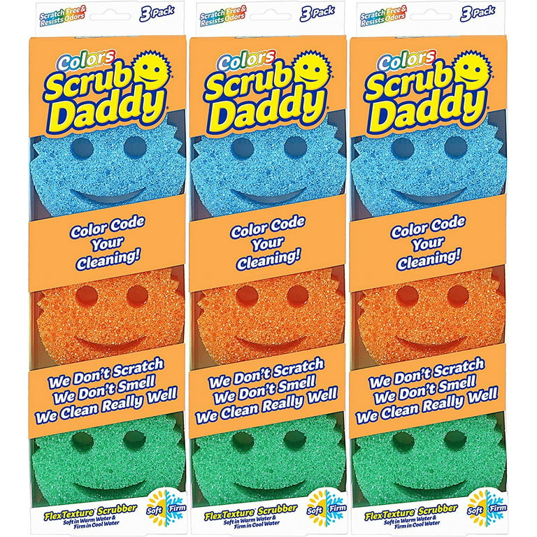 Scrub Daddy - Original Temperature Controlled Colored Scrubber - Scratch  Free & Odor Resistant - 9 Count 