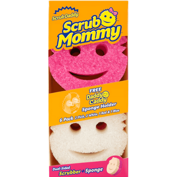 Scrub Daddy Polymer foam Sponge with scouring pad 6CT with Holder