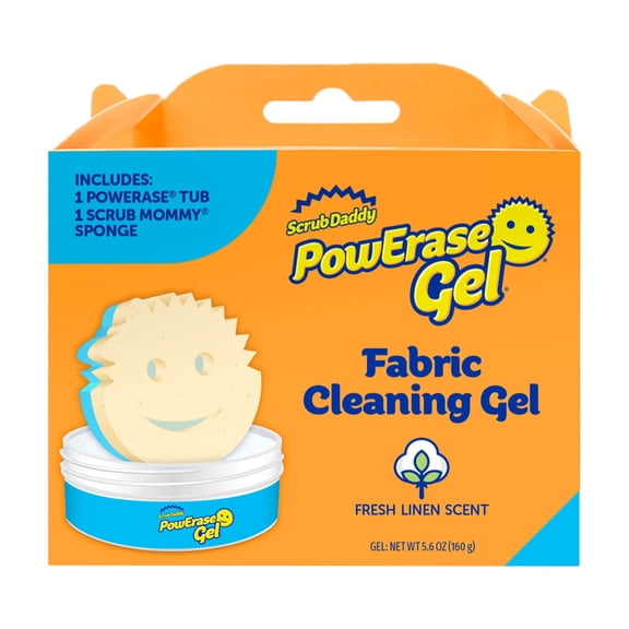 Scrub Daddy PowErase Fabric Cleaning Gel with Scrub Mommy Dual-Sided Cleaning Sponge