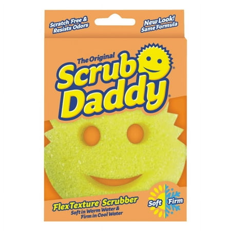 Scrub Daddy Scratch-Free Polymer Foam Scrubbing Sponge, 4 1/8", Yellow