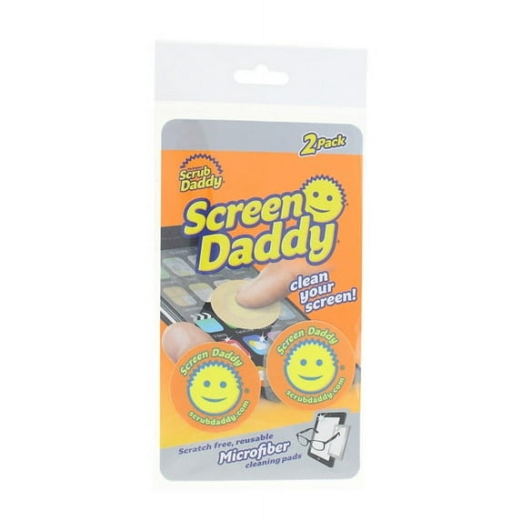 Scrub Daddy Screen Daddy Colors - Multicolor, Multiuse Microfiber Cleaning Pads for Electronic Screens with Convenient Storage, Scratch Free, Streak Free, Reusable and Washable, 2ct (1pk)