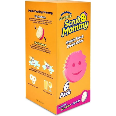 Scrub Daddy Scrub Mommy Variety Pack - Multipurpose Polymer Foam Cleaning Sponges, 6 Count