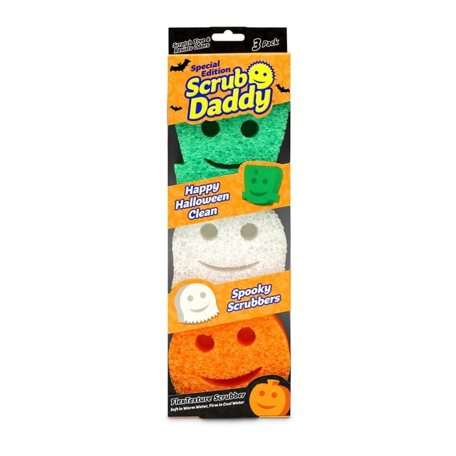 Scrub Daddy Kit Scrub Daddy Halloween Edition Flex Texture Sponges, 3 Count - Ghost ...