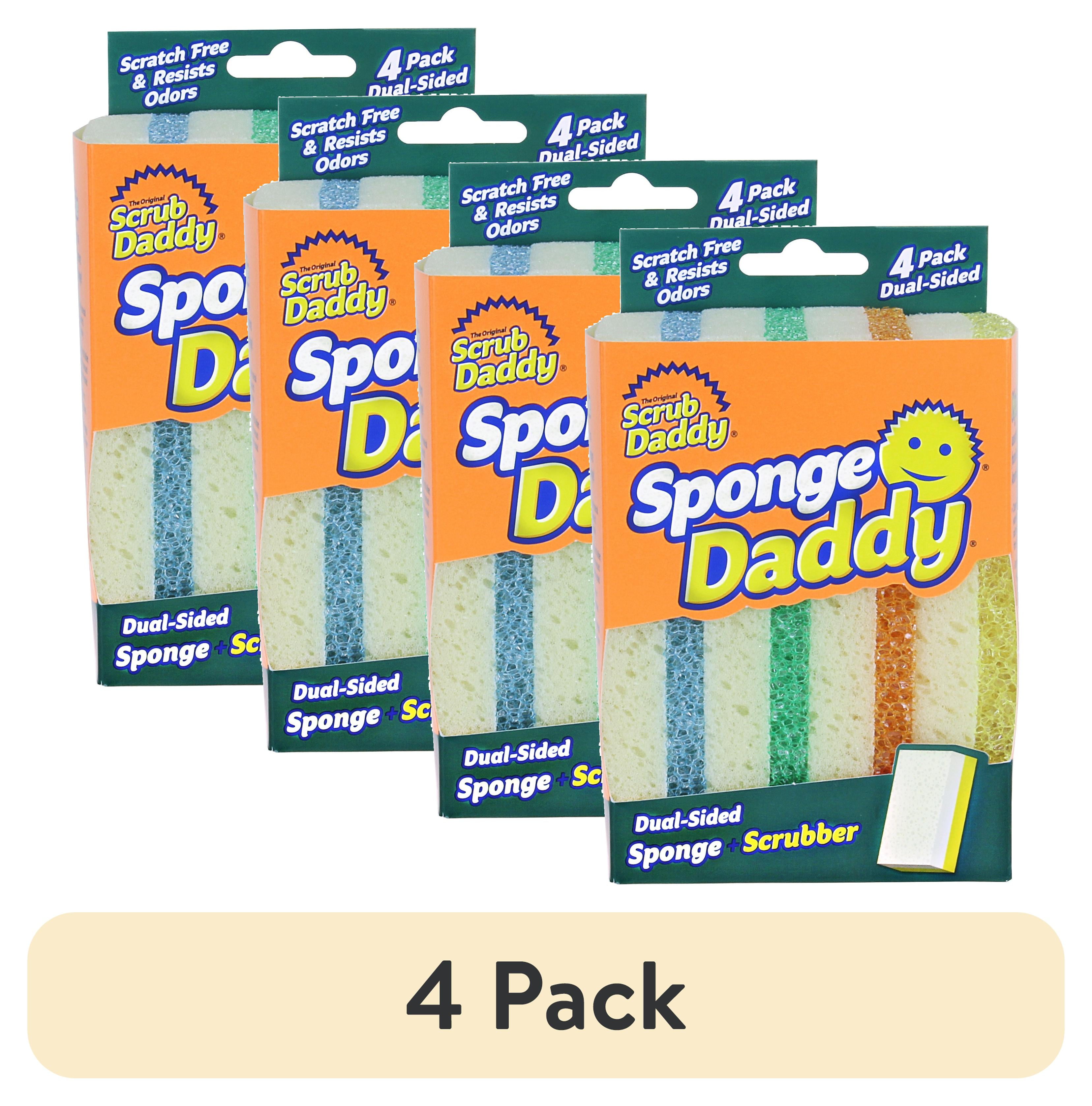 4 pack) Scrub Daddy Sponge Daddy Dual-Sided Non- Scratch Sponge, 4 Count