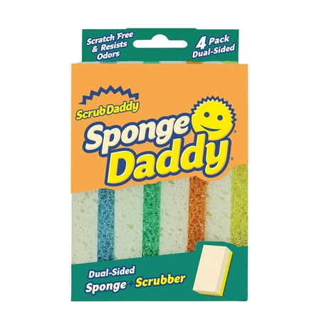 Scrub Daddy Sponge Daddy Non-Scratch Sponges, 4 Count