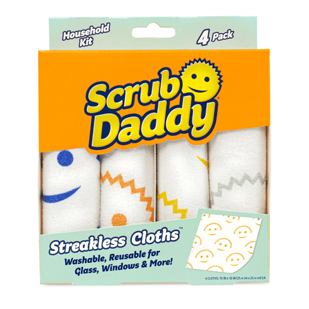 Scrub Daddy Streakless All Purpose Dust Cloths, 4 Count