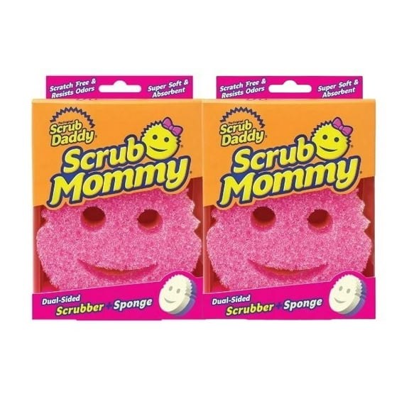 Scrub Daddys Scrub Mommy - Non-Scratch Dish Scrubber Cleaning Sponge for the Kitchen, Bathroom, and more Multi-Surface Safe - Dual-Sided Dish Sponge for Scrubbing and Wiping, 2 Count