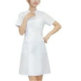 thumbnail image 1 of Scrub Dresses for Women Casual Solid Color Short Sleeve Nur-se Working Uniform Pockets Stretchy V-Neck Holiday Workwear White, 1 of 5