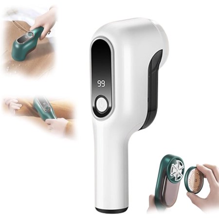 Scrub Easy Lint Remover, Scrub Easy Lint Buster, Scrub Easy Rechargeable Lint Remover, Scrub Easy Rechargeable Lint and Fabric Dust Remover, Digital Power Display Lint Remover (White)