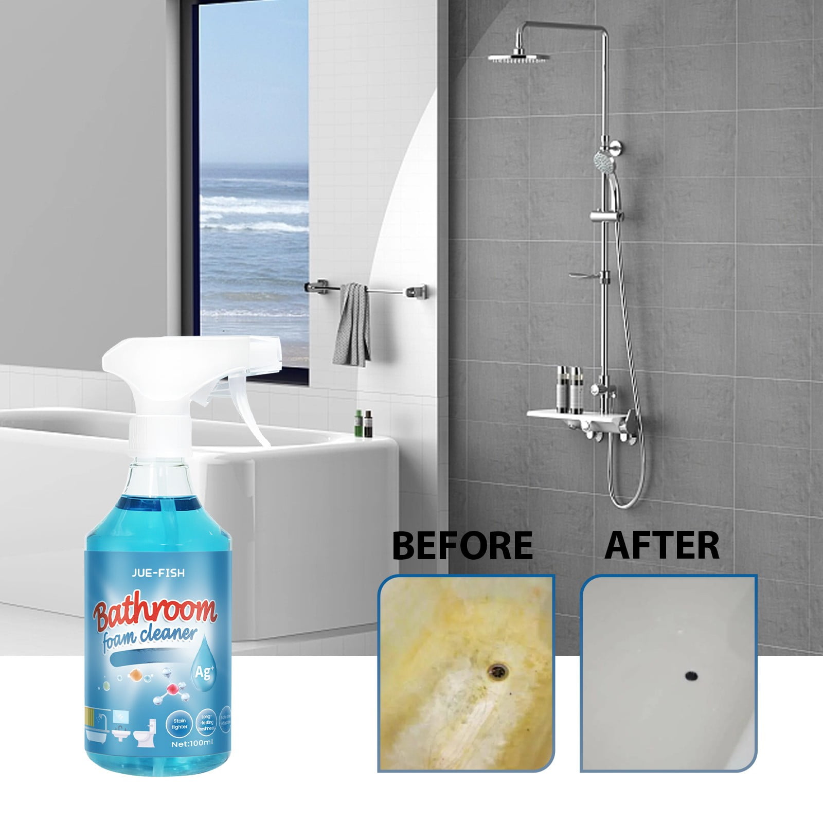 Scrub Free Soap Scum Remover Shower Glass Door Cleaner Works on Ceramic