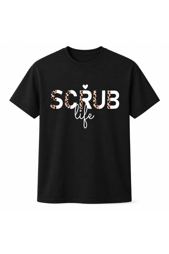 Scrub Life Graphic T-Shirt, Unisex Classic Fit Crew Neck Tee for Nurses