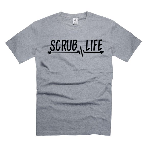 Scrub Life Shirt Nurse Life T-Shirt Nurse Gifts Nursing Shirts Registered Nurse Tee Shirt (Large Grey)
