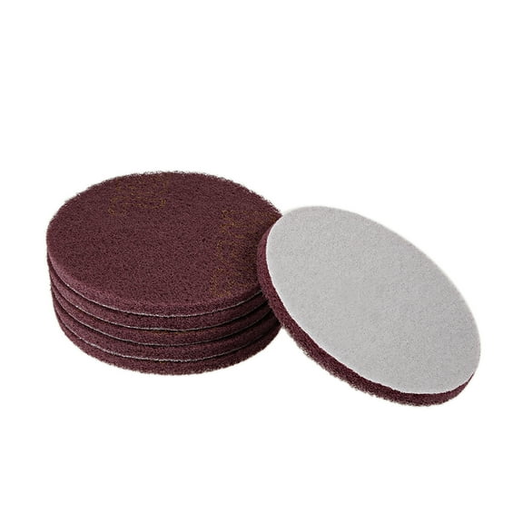 Scrub Pad 5-inch 320-400 Grits Drill Power Brush Tile Scrubber Cleaning Scouring Pads Abrasive Buffing Pads 6pcs